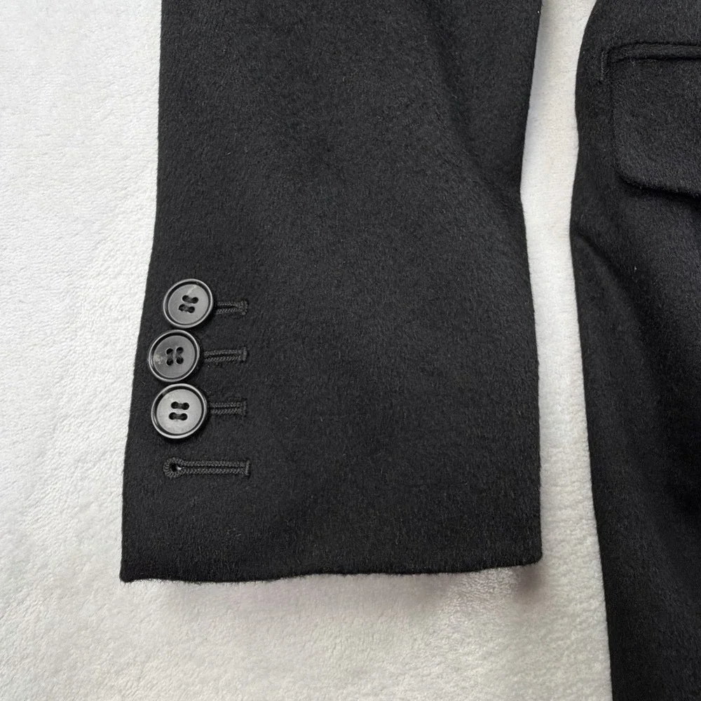 All Saints Merton Overcoat Mens 40 Long Wool Flannel Zip Button Lined Top Casual